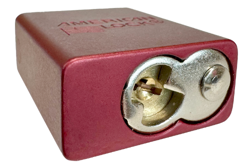 Alumi Padlock. 1-1/2" Body, 1/4" Shackle Diameter, 1" Shackle Length. Red, Calgary 5