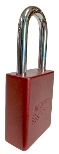 Alum Padlock.1-1/2" Body, 1/4" Shackle Diameter, 1-1/2" Shackle Length. Red, Calgary 2