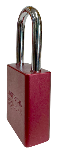 Alum Padlock.1-1/2" Body, 1/4" Shackle Diameter, 1-1/2" Shackle Length. Red, Calgary 3