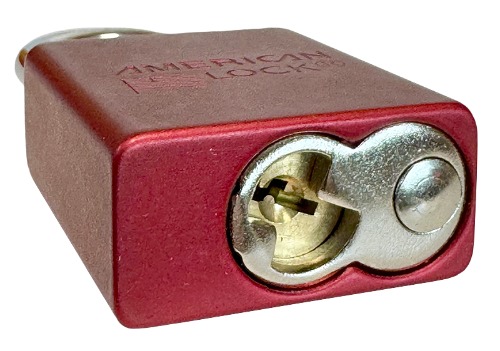 Alum Padlock.1-1/2" Body, 1/4" Shackle Diameter, 1-1/2" Shackle Length. Red, Calgary 5