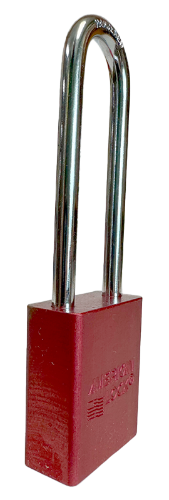 Alum Padlock 1-1/2" Body 1/4" Shackle Diameter 3" Shackle Length Red Calgary 2