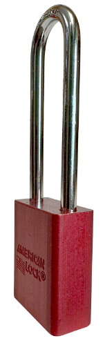 Alum Padlock 1-1/2" Body 1/4" Shackle Diameter 3" Shackle Length Red Calgary 3