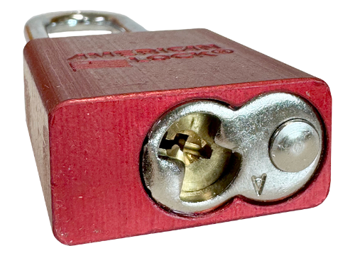 Alum Padlock 1-1/2" Body 1/4" Shackle Diameter 3" Shackle Length Red Calgary 5