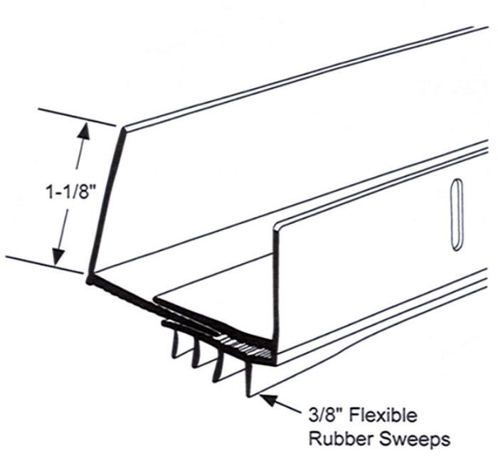 Adjustable Door Shoe 1-3/4" to 2-1/2", White, 36" Sizing Chart Calgary