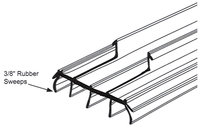 Door Sweep, 1-3/4"W x 3/8"H Rubber Sweeps, 36", Calgary Sizing Chart