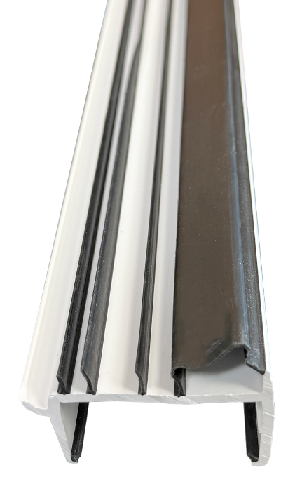 Door Shoe Rubber Sweeps, 35-3/4"L, White Calgary 5