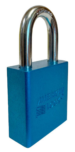 Aluminum Padlock 1-3/4" Body 5/16" Shackle Diameter 1-1/8" Shackle Length Blue Calgary 2