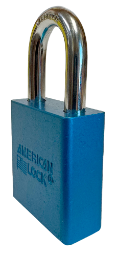 Aluminum Padlock 1-3/4" Body 5/16" Shackle Diameter 1-1/8" Shackle Length Blue Calgary 3