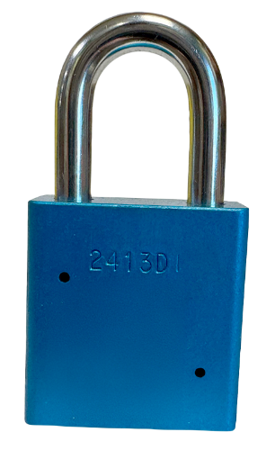 Aluminum Padlock 1-3/4" Body 5/16" Shackle Diameter 1-1/8" Shackle Length Blue Calgary 4