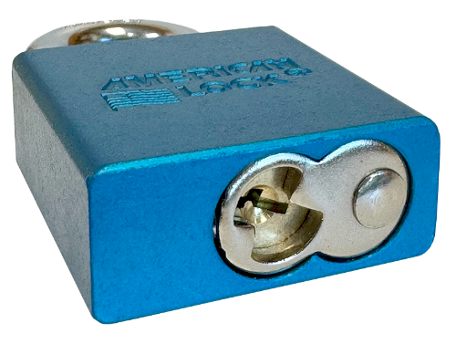 Aluminum Padlock 1-3/4" Body 5/16" Shackle Diameter 1-1/8" Shackle Length Blue Calgary 5