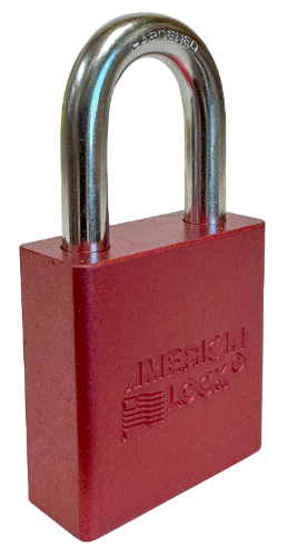 Aluminum Padlock 1-3/4" Body 5/16" Shackle Diameter 1-1/8" Shackle Length Red Calgary 2