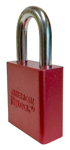 Aluminum Padlock 1-3/4" Body 5/16" Shackle Diameter 1-1/8" Shackle Length Red Calgary 3