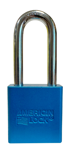 Aluminum Padlock 1-3/4" Body 5/16" Shackle Diameter 2" Shackle Length Blue, Calgary 1