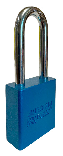 Aluminum Padlock 1-3/4" Body 5/16" Shackle Diameter 2" Shackle Length Blue, Calgary 2