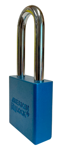 Aluminum Padlock 1-3/4" Body 5/16" Shackle Diameter 2" Shackle Length Blue, Calgary 3