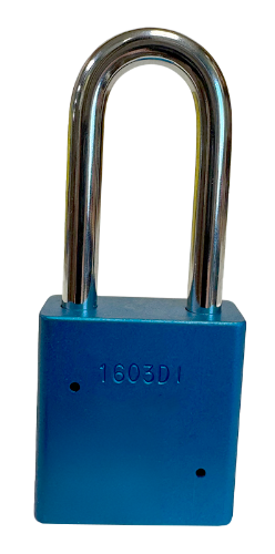 Aluminum Padlock 1-3/4" Body 5/16" Shackle Diameter 2" Shackle Length Blue, Calgary 4