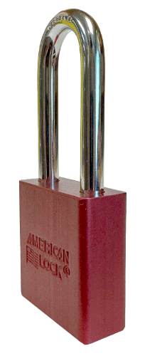 Aluminum Padlock 1-3/4" Body 5/16" Shackle Diameter 2" Shackle Length Red Calgary 3