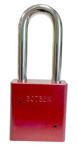 Aluminum Padlock 1-3/4" Body 5/16" Shackle Diameter 2" Shackle Length Red Calgary 4
