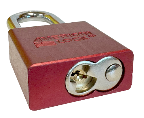 Aluminum Padlock 1-3/4" Body 5/16" Shackle Diameter 2" Shackle Length Red Calgary 5