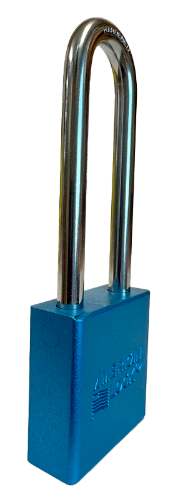 Aluminum Padlock 1-3/4" Body 3" Shackle Length 5/16" Shackle Diameter Blue Calgary 2