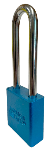 Aluminum Padlock 1-3/4" Body 3" Shackle Length 5/16" Shackle Diameter Blue Calgary 3