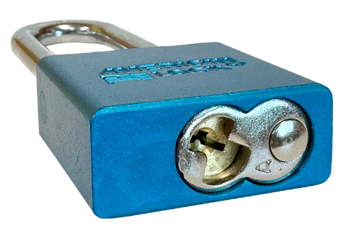 Aluminum Padlock 1-3/4" Body 3" Shackle Length 5/16" Shackle Diameter Blue Calgary 5