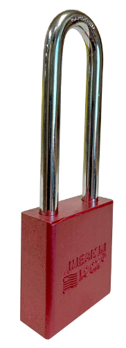 Aluminum Padlock 1-3/4" Body 3" Shackle Length 5/16" Shackle Diameter Red, Calgary 2
