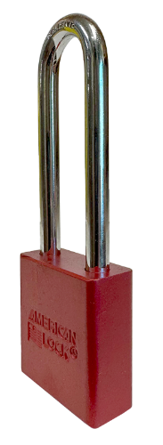 Aluminum Padlock 1-3/4" Body 3" Shackle Length 5/16" Shackle Diameter Red, Calgary 3