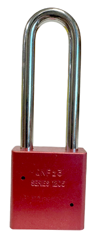Aluminum Padlock 1-3/4" Body 3" Shackle Length 5/16" Shackle Diameter Red, Calgary 4