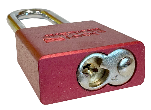 Aluminum Padlock 1-3/4" Body 3" Shackle Length 5/16" Shackle Diameter Red, Calgary 5