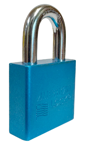 Alum Padlock 2" Body 1-1/8" Shackle Length 3/8" Shackle Diameter Blue, Calgary 2