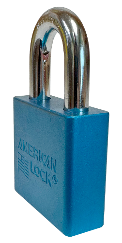 Alum Padlock 2" Body 1-1/8" Shackle Length 3/8" Shackle Diameter Blue, Calgary 3