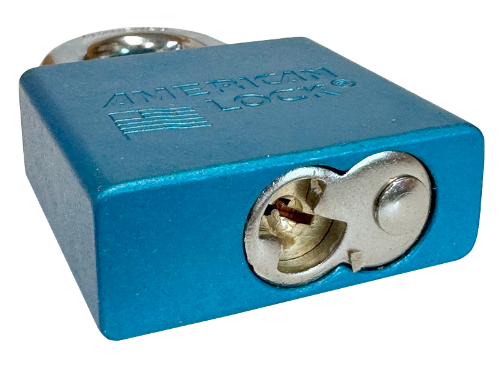 Alum Padlock 2" Body 1-1/8" Shackle Length 3/8" Shackle Diameter Blue, Calgary 5