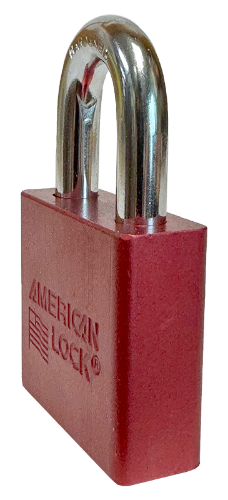 Alum Padlock 2" Body 1-1/8" Shackle Length 3/8" Shackle Diameter Red, Calgary 3