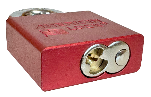 Alum Padlock 2" Body 1-1/8" Shackle Length 3/8" Shackle Diameter Red, Calgary 5
