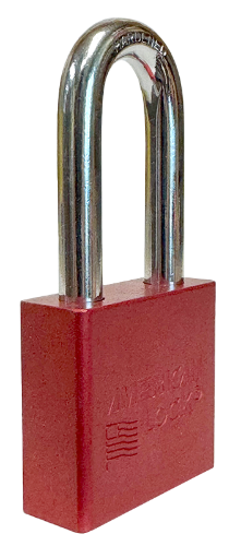 Alum Padlock 2" Body 2" Shackle Length 3/8" Shackle Diameter Red, Calgary 2