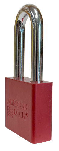 Alum Padlock 2" Body 2" Shackle Length 3/8" Shackle Diameter Red, Calgary 3