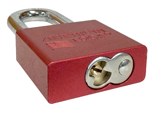 Alum Padlock 2" Body 2" Shackle Length 3/8" Shackle Diameter Red, Calgary 5