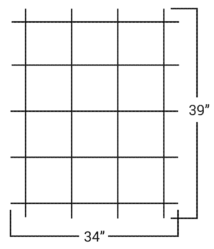 Fixed Commercial Window Bar Panel Size 34"W x 39"H, Black