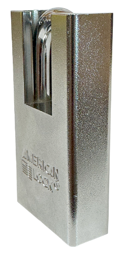 Solid Steel Shroud Padlock 1-3/4" Body 1-1/8" Shackle Length 5/16" Shackle Diameter, Calgary 3