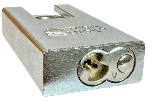 Solid Steel Shroud Padlock 1-3/4" Body 1-1/8" Shackle Length 5/16" Shackle Diameter, Calgary 5