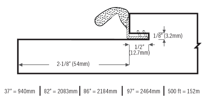 Residential White Single Door Kerf Weatherstrip Calgary Sizing Chart 2