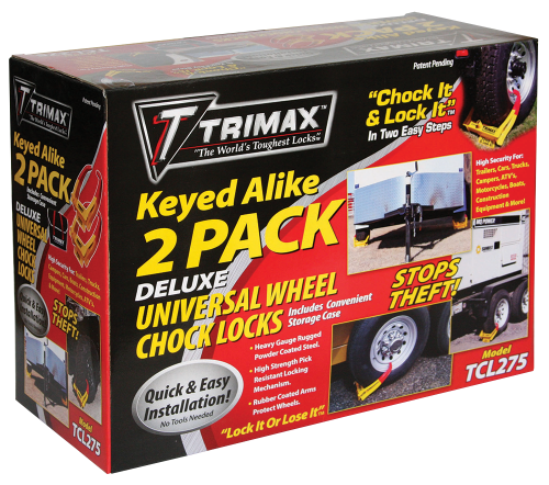 Deluxe TCL75 Universal Wheel Chock Lock, 2-Pack, Keyed Alike Calgary