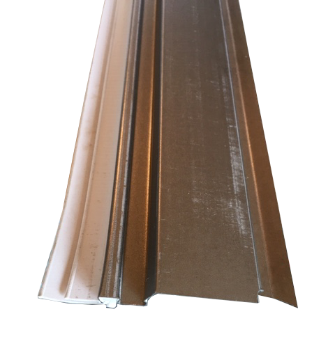 Garage Door Edge Weatherstrip Steel Width 2-1/8" Rubber Width 1-1/8" Length 8' 6" Brown
