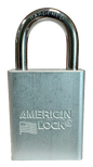 Alum Padlock. 1-1/2" Body, 1/4" Shackle Diameter, 1" Shackle Length, Clear, Calgary 1