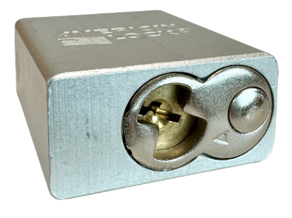Alum Padlock. 1-1/2" Body, 1/4" Shackle Diameter, 1" Shackle Length, Clear, Calgary 5