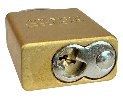 Alum Padlock. 1-1/2" Body, 1/4" Shackle Diameter, 1" Shackle Length. Yellow, Calgary 5