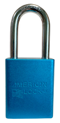 Alum Padlock. 1-1/2" Body, 1/4" Shackle Diameter, 1-1/2" Shackle Length. Blue, Calgary 1