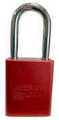 Alum Padlock.1-1/2" Body, 1/4" Shackle Diameter, 1-1/2" Shackle Length. Red, Calgary 1