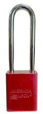 Alum Padlock 1-1/2" Body 1/4" Shackle Diameter 3" Shackle Length Red Calgary 1